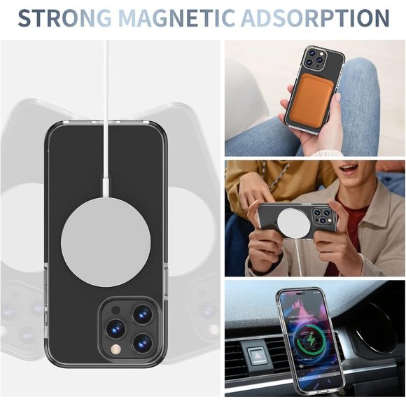 MILPROX Magnetic Clear Case for iPhone 14 Pro Max black - Picture 2 of 7